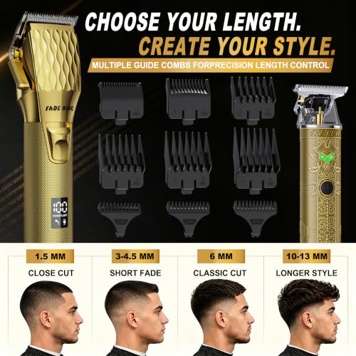 Professional Hair Clippers for Men (Gold+bronze)