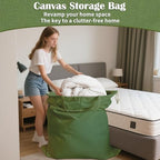 Canvas Laundry Bag 40"W x35"H (Army Green / XXL 40"Wx35"H┃1 Pack)