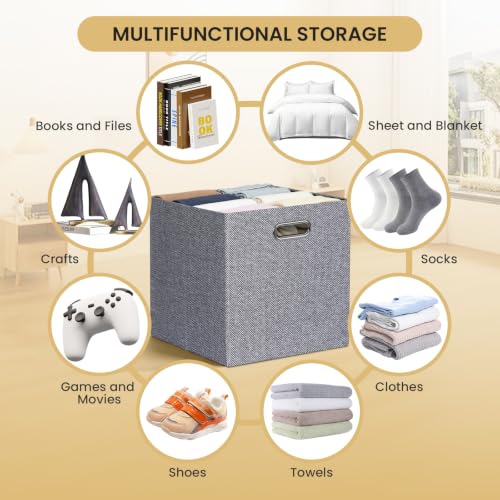 Fabric Storage Cubes (13×13×13/4pcs / Black/White Mixed)
