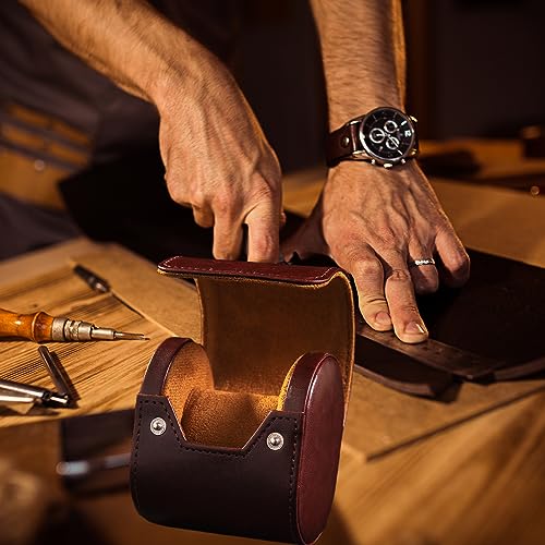 Single Watch Travel Case (Burgundy / 1 Watch Case)
