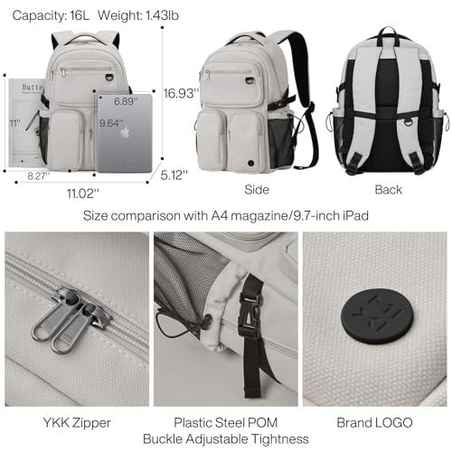 Travel Laptop Backpack (Beige / 16 inch)