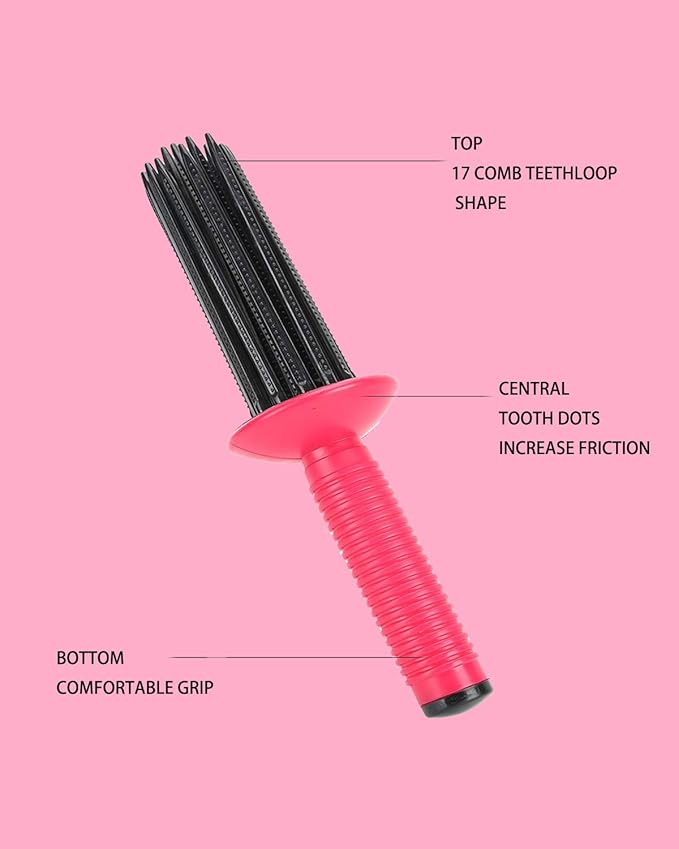 Hair Fluffy Styling Curler Curls Comb,Hair Curler Curling Make Up Brush Roller Tool Portable Comb Anti‑Slip Professional Round Hair Brush for Home Personal Use Travel