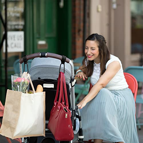 Vegan Leather Stroller Hooks for Bags (Vegan leather black)
