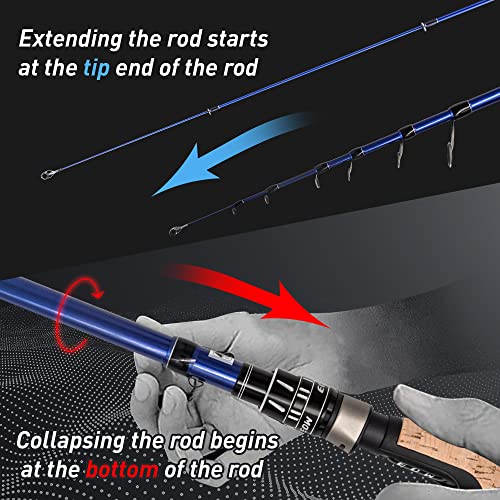 XPEDITE PRO Telescopic Fishing Rods (5'6" Rod- Casting)