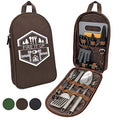 13 PC Grilling and Camping Cooking Utensils Set for The Outdoors BBQ (Brown Lite)