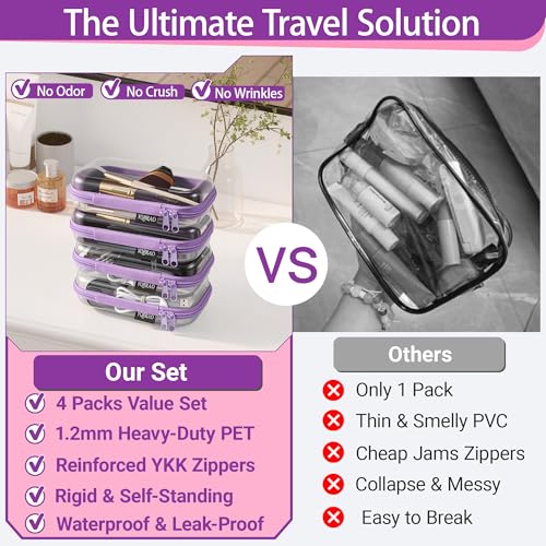 Clear Hard Shell Zipper Cases (Purple / 4 Pack(S))