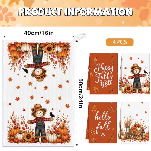 Fall Scarecrow Kitchen Towels 4 PCS