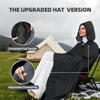 Large Waterproof Outdoor Blanket Thick Fleece 80" x 58" (Black Gray-b)