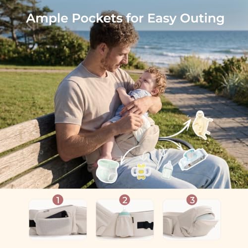 Baby Carrier with Hip Seat (AirMesh Almond)