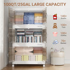 500Qt Stackable Storage Bins with Lid (White / 100QT-5Pack)