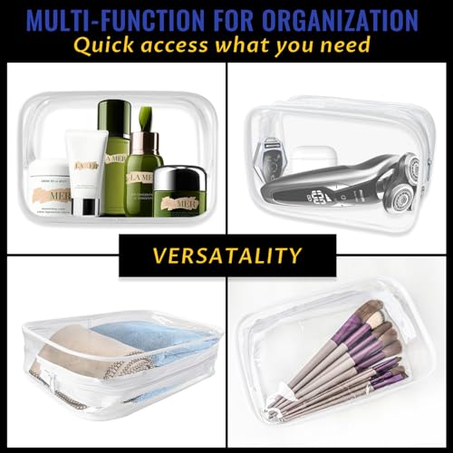 16 Pieces Clear Makeup Bags Bulk (16pcs White M)