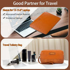 Garment Bag for Travel (A8-Brown-Faux Leather)