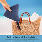 Sun Hats for Women Wide Brim Summer Hat Large Floppy Sun Straw Hat Foldable Packable Beach Hats UPF 50+ (Medium Size: Navy / Brim 5.5" (Head Circumference 22-22.8"))