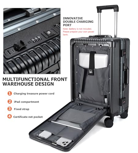 PC Hardside Carry On Luggage (A4-Grey (zipperless closure) / 20.8")