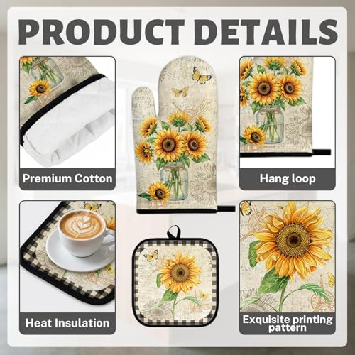 Sunflower Kitchen Decor Set (Yellow Sunflower)