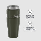 THERMOS Stainless King Vacuum-Insulated Travel Tumbler, 16 Ounce, Army Green - Image 4