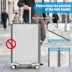 Clear Luggage Cover Protector with Front Pocket Zipper 28 Inch (28inch / 80%clear 20%grey)