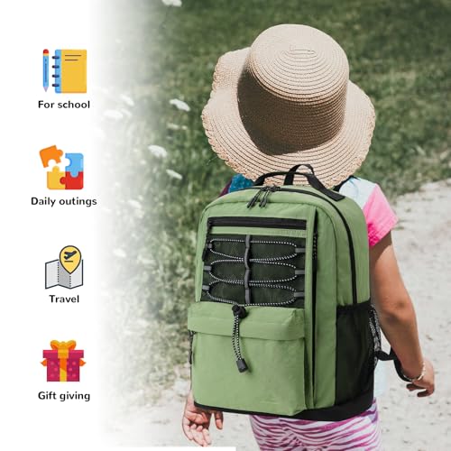 10L Small Size Casual Backpack for Kids Girls Boys Ages 3 (Army Green)