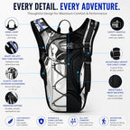 Rave Hydration Backpack with 2L Water Bladder (Silver / 2L Bladder)