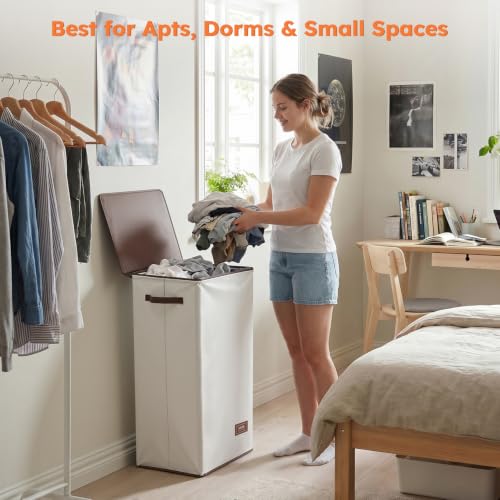 100L Laundry Hamper with Lid (Off-White / 100L)