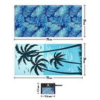 2 Pack Microfiber Beach Towel (2 Pack- Blue Leaves/Coconut Tree / 75”x 35”)