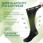 Bamboo Viscose Compression Socks for Women & Men (3 Pairs-(black/Gray/Blue) / Large-X-Large)