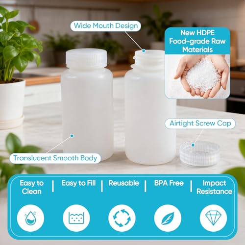 8 oz Plastic Bottles with Lids (Translucent / 8 oz)