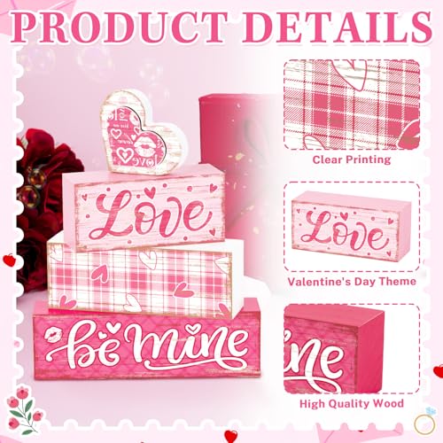 Tiered Tray Decor Set (Pink Love Plaid)