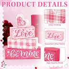Tiered Tray Decor Set (Pink Love Plaid)