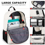School Backpack for Teen Girls & College Women (D56-beige / 15.6 Inch)