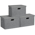Storage Bins with Lids Fabric Closet Organizers Cubes Office Organization (Black and White Mix / Large -3 Pack)