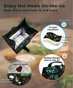 Insulated Lunch Bag Rolltop Lunch Box (Floral & Foliage)