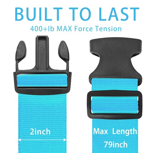 Luggage Straps for Suitcases (Black+Blue / 8Pcs)