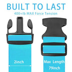 Luggage Straps for Suitcases (Black+Blue / 8Pcs)