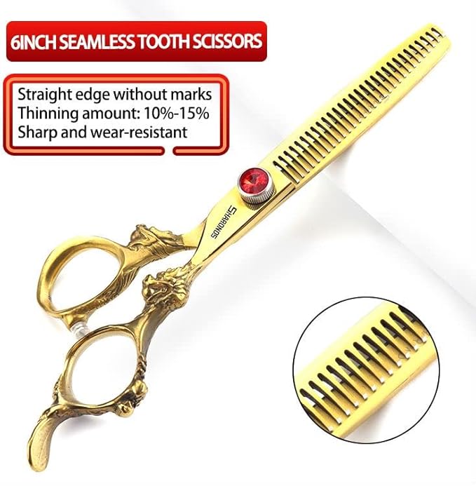 5.5/6 /7 Inch Purple Dragon Knight Professional Japanese Hair Scissors Barber Scissors Set (6 inch 4pc)