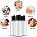 5 Pack 3.4 oz Travel Bottles for Toiletries TSA Approved Leakproof Plastic Empty Travel Size Bottles Containers with Labels (1.5 inches x 4.7 inches)