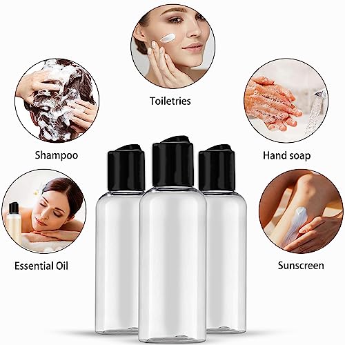 5 Pack 3.4 oz Travel Bottles for Toiletries TSA Approved Leakproof Plastic Empty Travel Size Bottles Containers with Labels (1.5 inches x 4.7 inches)