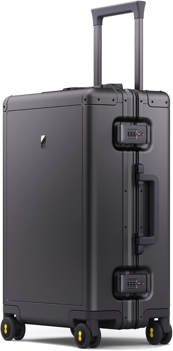 LEVEL8 Gibraltar Aluminum Zipperless Luggage 20 Inch, Hardside Carry on by LEVEL8