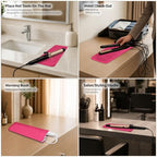 2 Pack Silicone Heat Resistant Travel Pouch for Straighteners (2 Pack / Black&hotpink)