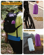 Hooded Rain Poncho Packable Waterproof Unisex Raincoat with Pocket (XX-Large / Purple)