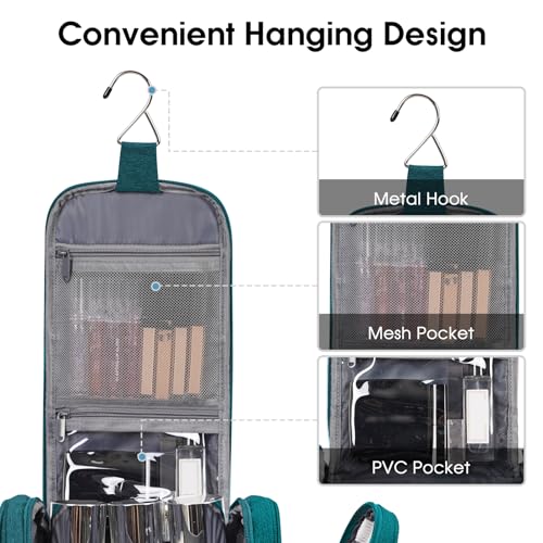 Large Hanging Toiletry Bag for Women (Teal)