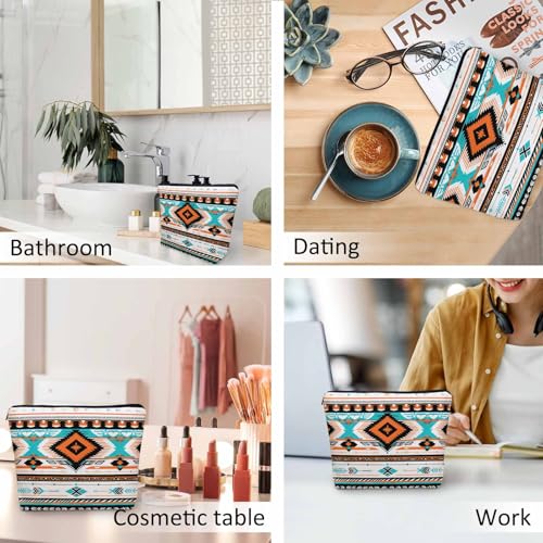 Aztec Cosmetic Bags For Women (9 x 7.1 inch / Aztec)