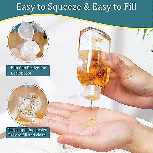 9PCS Leakproof 3.4oz Travel Bottles for Toiletries (F-Clear)