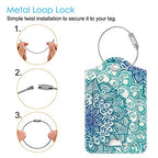 Luggage Tags Privacy Cover ID Label for Travel Bag Suitcase (Emerald Illusions)