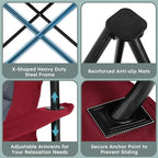 Oversized Heavy Duty Camping Chairs (Red / Twin Pack)