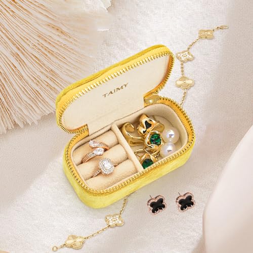 Small Travel Jewelry Case (Mini-Yellow / Small Rectangle)