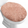 Microfiber Elongated Toilet Seat Cover 19.5"x 15" Machine Washable (Blush Pink / Elongated)