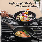 8Inch Nonstick Frying Pan Paella Pan (8 Inch / DARK Black)