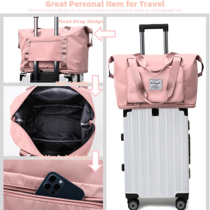 Large Capacity Foldable Travel Bag (Sweet Powder)
