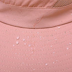 Womens Summer Sun Hat Beach Hat Wide Brim Outdoor UV Protection Hat Foldable Cool Mesh Ponytail Bucket Hat (6-7 / Pure Pink)